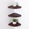 3 Pcs Corner Floating Shelves for Wall Solid Wood 7 Inch by Unknown