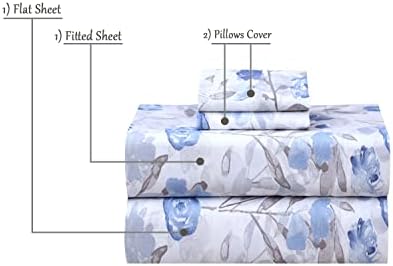 RUVANTI 100% Cotton Full Sheets, Percale Bedding Full Size Set - Image 5