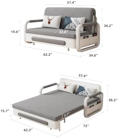 62.2" Convertible Folding Sleeper Sofa - Image 2