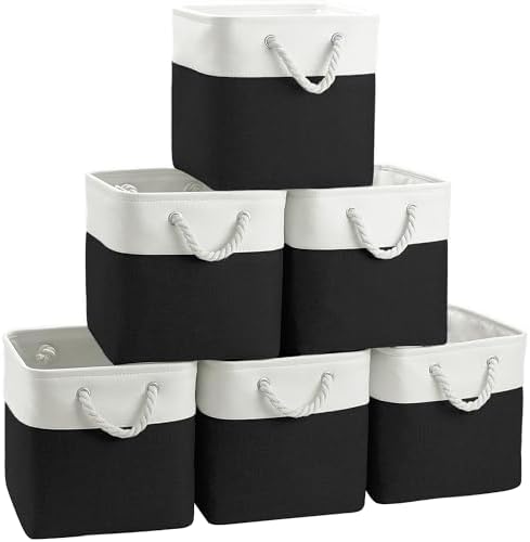 11 inch Cube Storage Bin with Handles 6 Pack by SimplifySpaceSimplifyLife