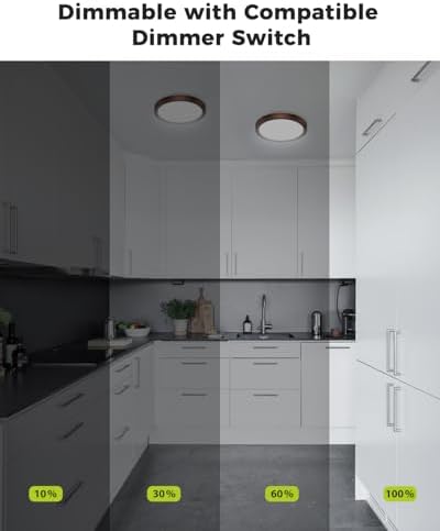 hepside 1Pack Dimmable Flush Mount Ceiling Light Fixture Oil Rubbed Bronze - Image 3