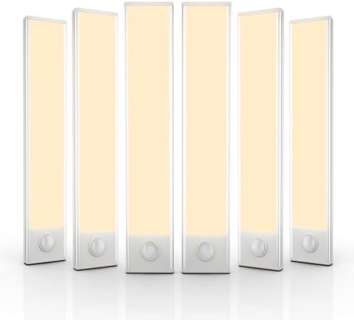6 Pack Under Cabinet Lighting, 32 LED Motion Sensor Light Indoor Rechargeable by AVEVA