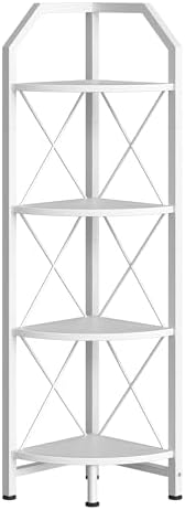 4-Tier Corner Shelf, Industrial Corner Bookshelf, 47.6" Corner Storage Stand - Image 7