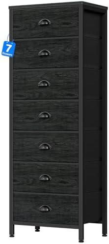 Furnulem Black Bedroom Dresser, Tall Chests of Drawers by Furnulem