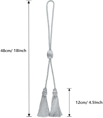 2 Pack Curtain Tiebacks with Tassel, Decorative Curtain Holdback - Image 2