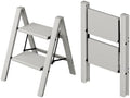 Taranta 2 Step Stool Foldable, Aluminum Step Ladder-Misty Gray by TARANTA