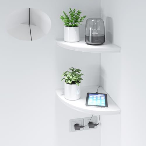HAO Floating Corner Shelf Invisible Wall Mounted Shelves Radial Shape Cable by HAOALWAYSDOBETTER