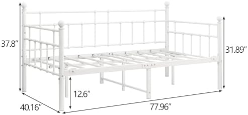 BOFENG Metal Daybed Frame Twin Size Platform Sofa Bed Day Bed - Image 2