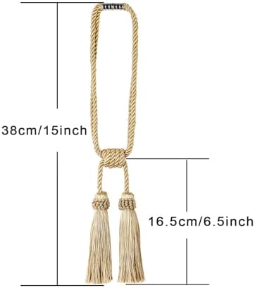 Magnetic Curtain Tiebacks Handmade Tassel Drapery Holdback - Image 2
