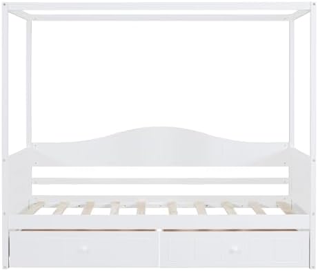 Merax Twin Canopy Daybed with 2 Drawers, Wooden Frame - Image 5