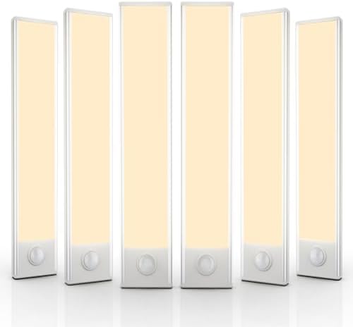 10 inch Under Cabinet Lighting, 6 Pack Motion Sensor Light Indoor Rechargeable by AVEVA