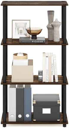 Furinno Turn-N-Tube Storage Shelves, 4-Tier Book Shelf, Corner Shelf, Toolless - Image 7