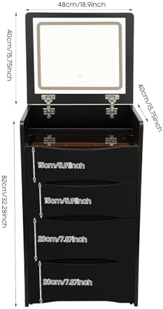 Flip Top Vanity, Vanity Desk - Image 5