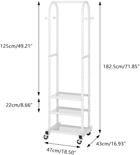 Portable Clothes Rack with Wheels, Space Saving Metal Clothing Rack - Image 4