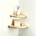 Floating Corner Shelves, 2 Pack Solid Wood Round End Wall Mount by Unknown