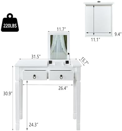 31.5"Small Makeup Vanity Desk - Image 4