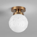 Semi Flush Mount Ceiling Light, Modern Globe Milk Glass Ceiling Light Fixture by Daunton