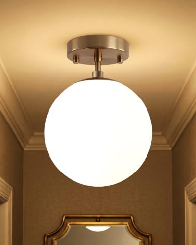 Majade Semi Flush Mount Ceiling Light 6" Globe Champagne Bronze by Majade