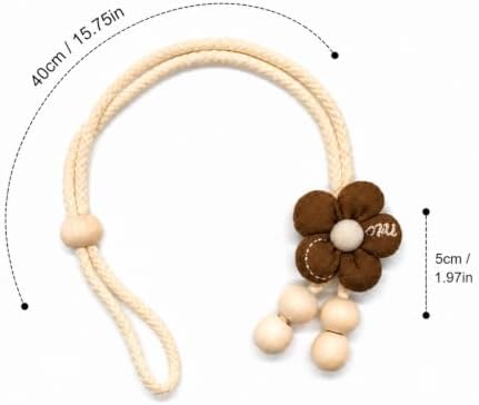 Coffee Flower Curtain Tiebacks 2 Pack, Adjustable No-Drill Curtain Ties - Image 2