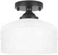 Artistic Black Handcrafted Semi Flush Mount Ceiling Light by Daunton