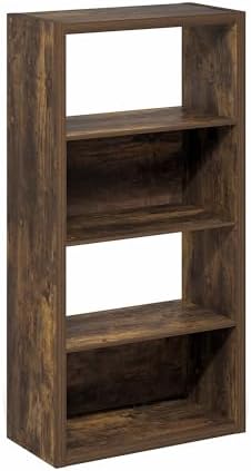 Furinno Viola Book Shelf, 4-Tier Bookshelf, Extra Thick Frame Bookcase - Image 6