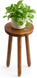 Teak Wood Plant Stand, Wood Accent Table by JOLLYMER