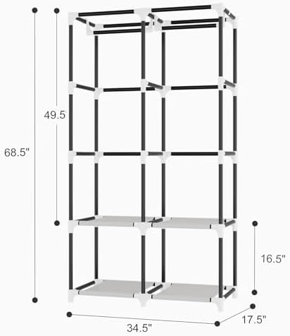 Portable Closet for Hanging Clothes, Portable Wardrobe Closet - Image 3