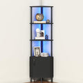 HOOBRO Corner Cabinet with LED Light, Corner Shelf Stand with Storage and Doors by HOOBRO