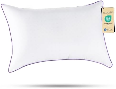 JOLLYVOGUE Pillows Standard Size Set of 1, Washable Supportive Single Bed Pillow by JOLLYVOGUE