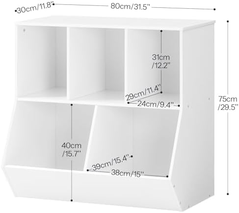 HOOBRO Kids Bookshelf, Bookcase Footboard, 31.5" L Toy Storage Cubby, - Image 3