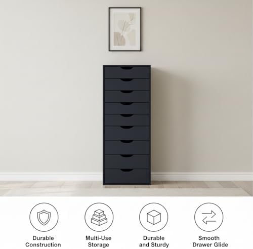 Naomi Home Bianca 9-Drawer Tall Wooden Dresser - Image 4