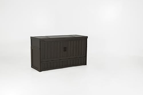 NIGHT & DAY Furniture Murphy Cube Cabinet Bed, Fluted Stonewash - Image 2