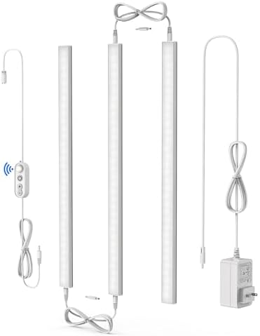 Motion Sensor Cabinet Lighting, 4500K Daylight, 3 Pack 12 inch Linkable by ASOKO
