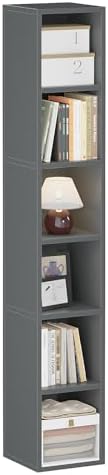 Zenira Corner Bookcase, Tall Narrow 6 Cube Storage Organizer, 6 Tier Shelf by ZENIRA