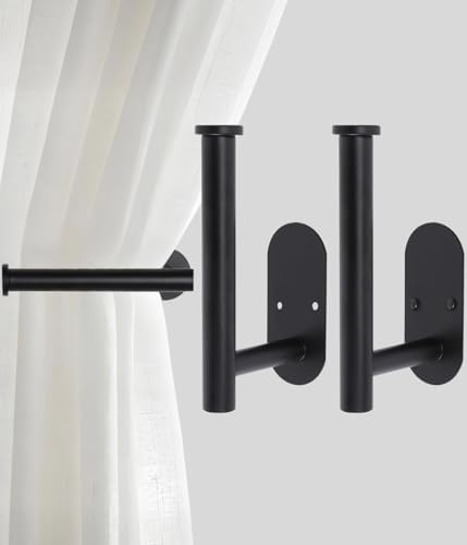 Curtain Tiebacks Hooks Wall Mounted, Curtain Holdbacks Screw-in, Curtain Holders by Hoousuper