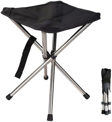 1.2lb Ultralight Telescoping Folding Camping Stool, Portable Collapsible Stool by JVZI