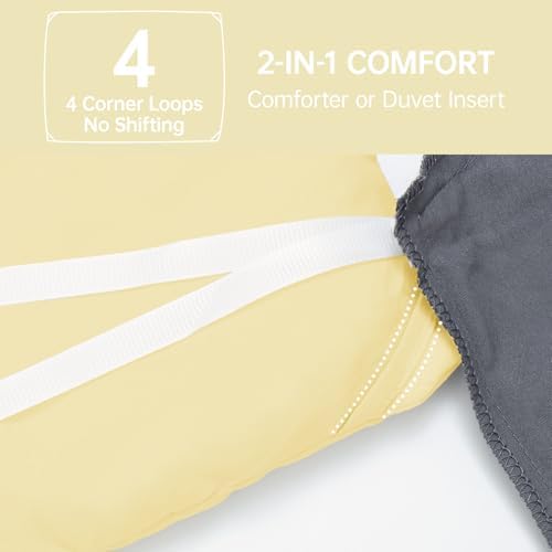 MUXHOMO Oversized King Comforter Set, 3-PC All-Season Bedding, Cream Yellow - Image 6