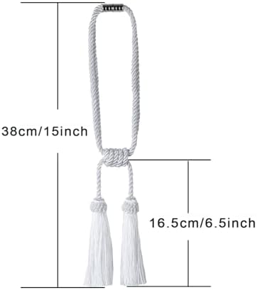 Magnetic Curtain Tiebacks Handmade Tassel Drapery Holdback - Image 2