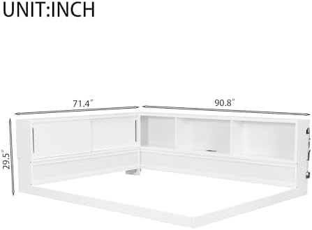 Queen Size Daybed with Storage Shelves, LED Lights & USB Ports - Image 2
