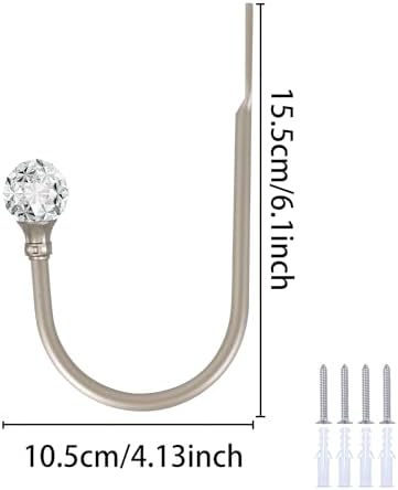 U Shaped Metal Curtain Holdbacks, Curtain Tiebacks, 2 Pack - Image 4