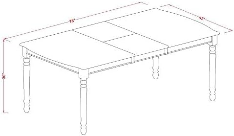 East West Furniture DOVE9-BCH-W 9 Piece Modern Dining Table Set Includes a Rectangle Wooden Table with Butterfly Leaf and 8 Kitchen Dining Chairs, 42x78 Inch, Black & Cherry