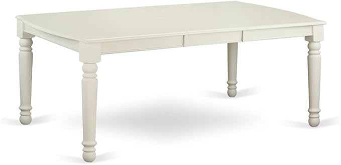 East West Furniture DODA9-LWH-C 9 Piece Dining Room Set Includes a Rectangle Kitchen Table with Butterfly Leaf and 8 Linen Fabric Upholstered Dining Chairs, 42x78 Inch, Linen White