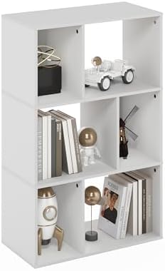 Furinno DALY Book Shelf, 6-Cube Bookshelf, Cube Storage Organizer Bookcase by Furinno-FitsYourSpaceFitsYourBudget