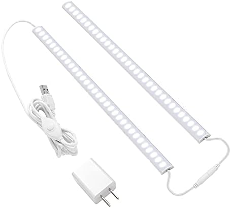Plug-in Under Cabinet Lighting, Cold White 6000K Linkable USB LED Light Bar by Jusjubr