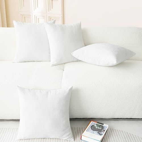 CaliTime Decorative Couch Throw Pillow Covers 18 X 18 Inches True White - Image 6