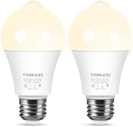 Motion Sensor Light Bulbs, E26 Dusk to Dawn Activated Security by Torkase