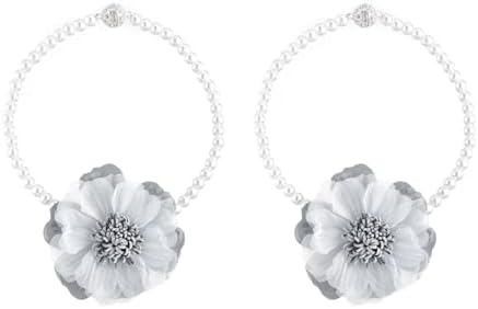 SUQ I OME Pearl Beaded Flower Curtain Tiebacks, 1 Pair - Image 2