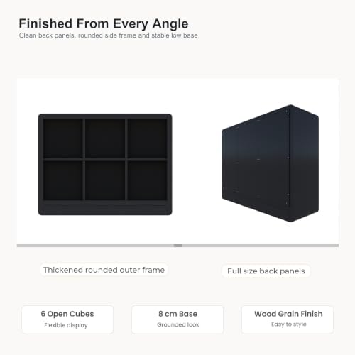Low Cube Bookcase, 6-Cube Storage Organizer Shelf - Image 6
