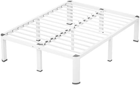 VIPSHOW 14 Inch White Queen Heavy Duty 3500lbs Bed Frame by VIPSHOW