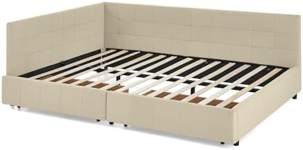 RuiSiSi Queen Size Daybed with Storage Drawers, Upholstered Corner Bed with L - Image 7